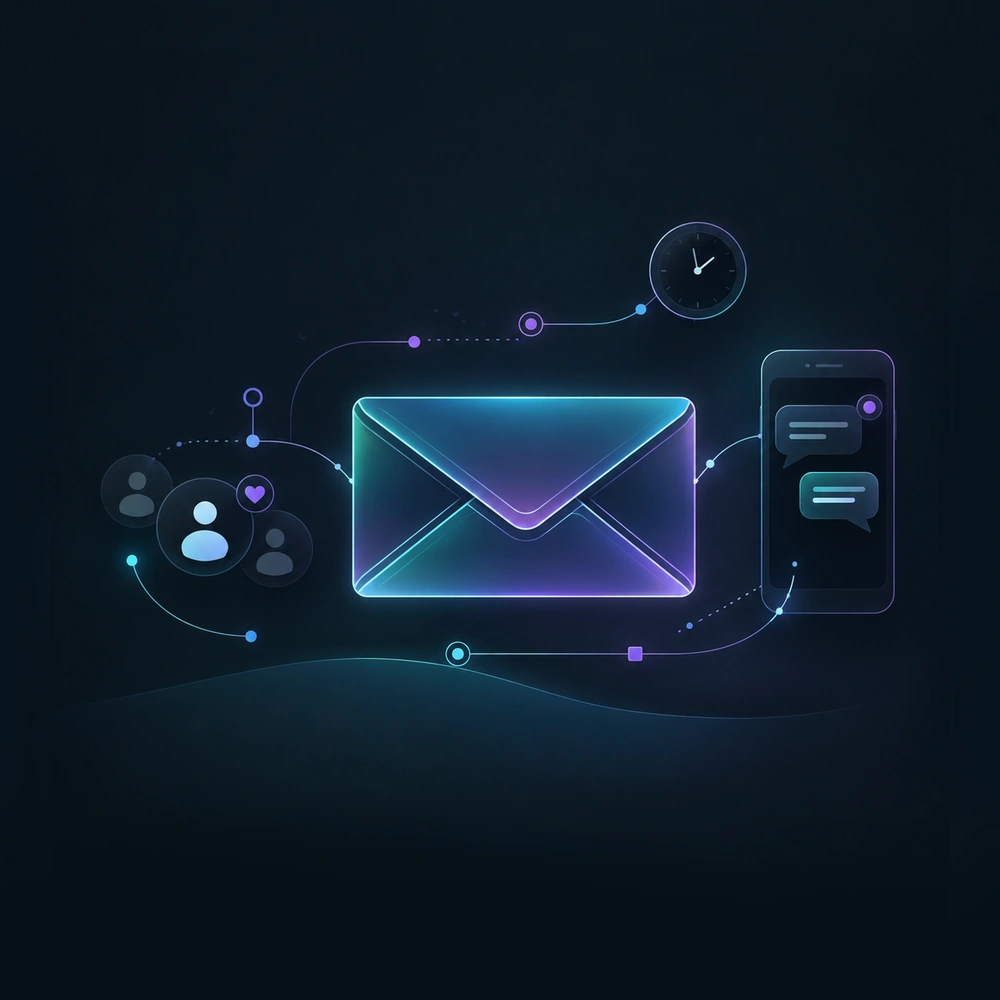 Email and SMS marketing illustration