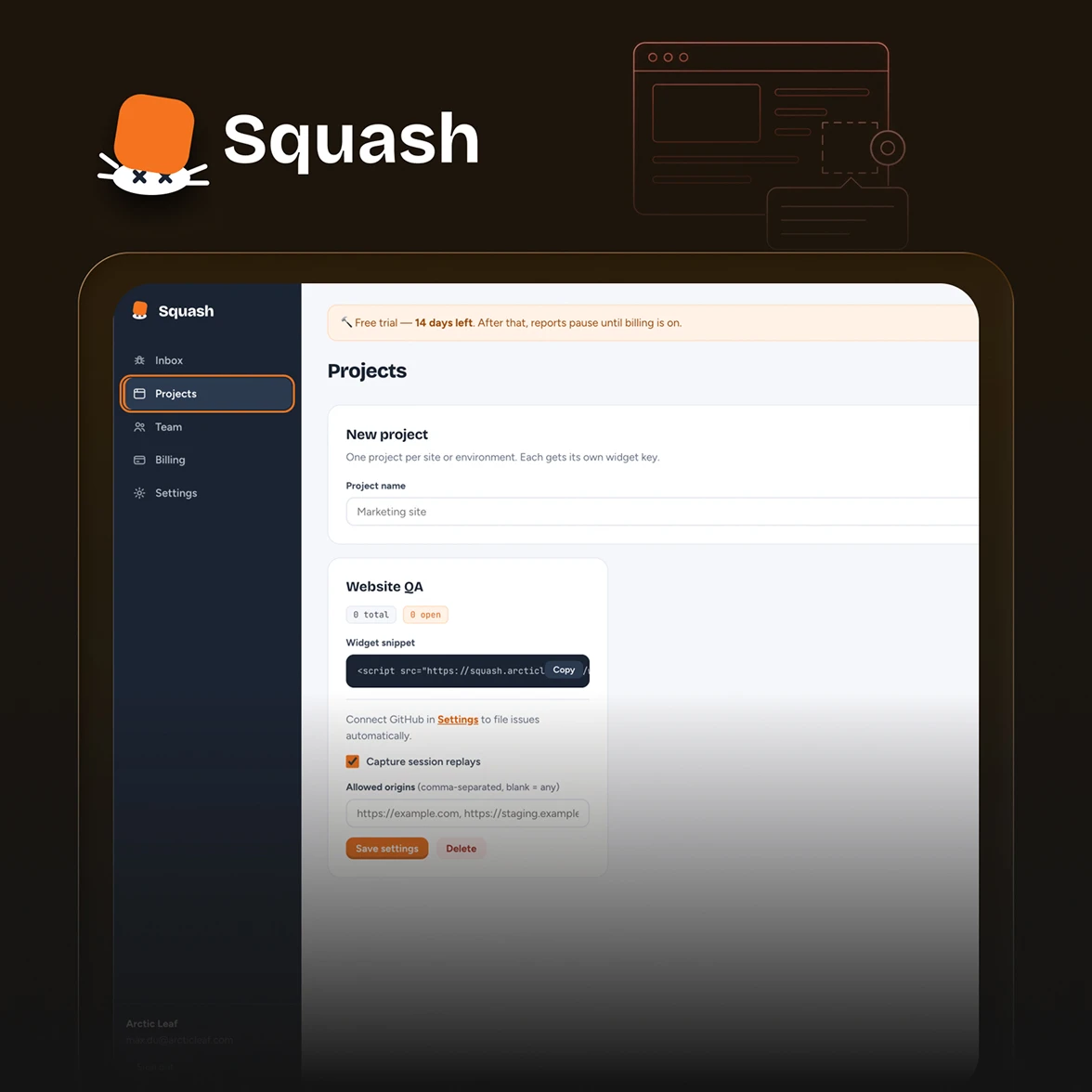 Squash product interface